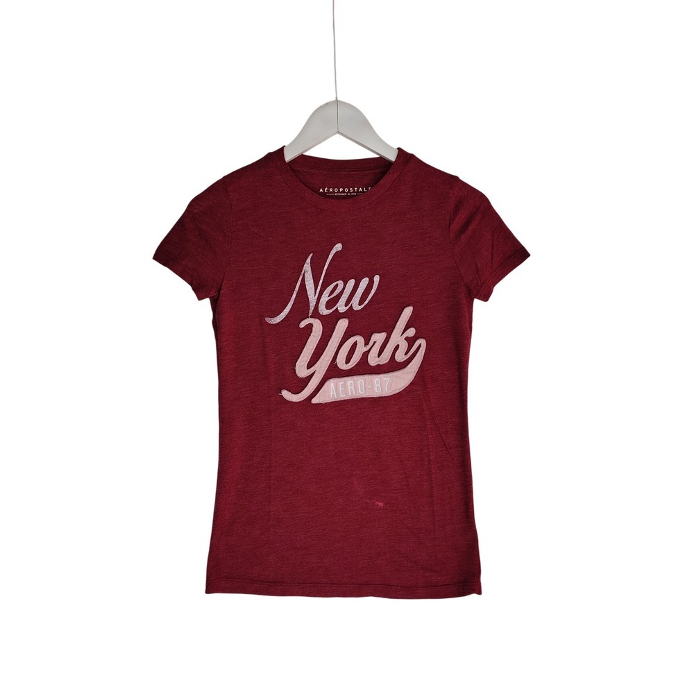 Aeropostale Burgundy New York Graphic T-Shirt - Size S/P
